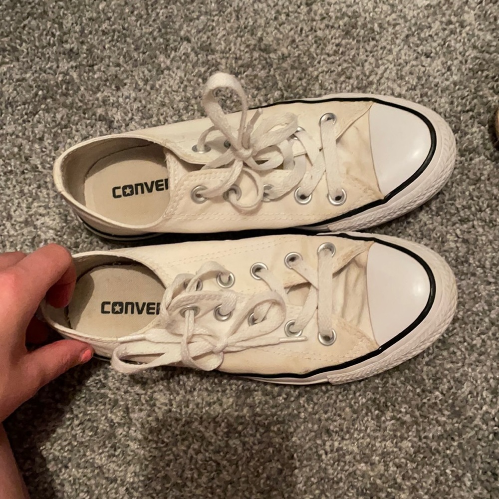 White and Black Striped Converse!